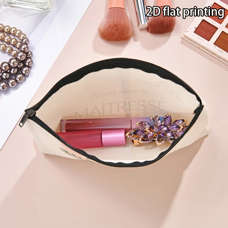 French Teacher Theme Makeup Bag Appreciation Gift Bonnes Vacances Design Thank You Gift for Educators Teacher's Gift Women 3