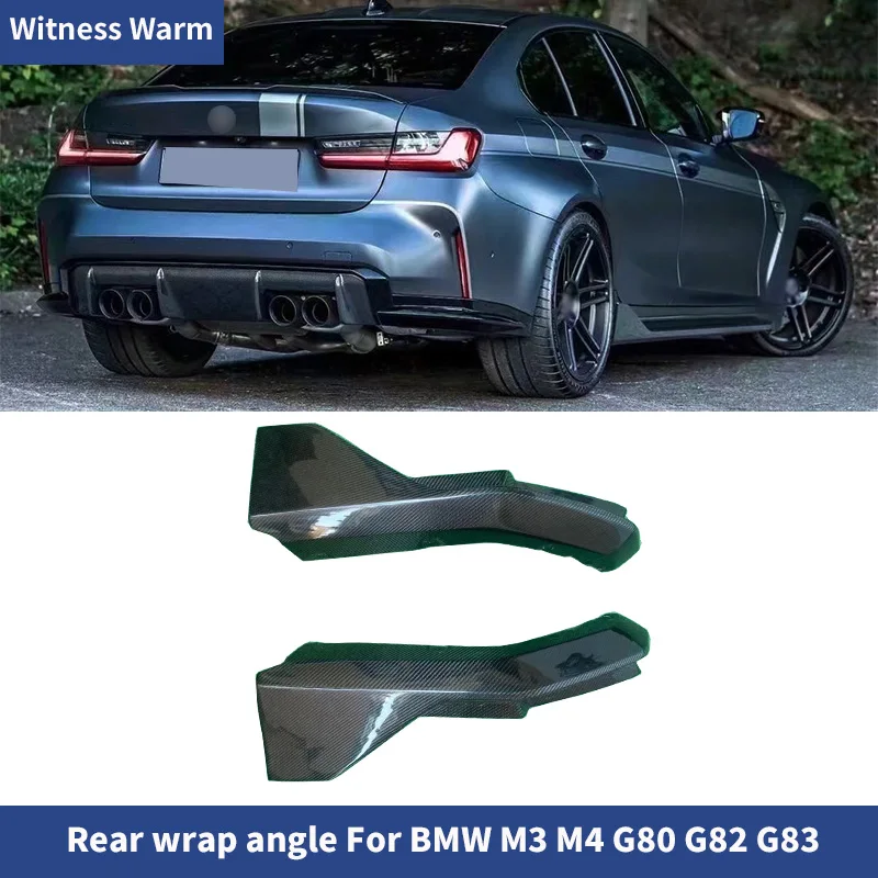 Forged Carbon Fiber Car Rear wrap angle Splitter For BMW M3 M4 G80 G82 G83 MP style 2021+