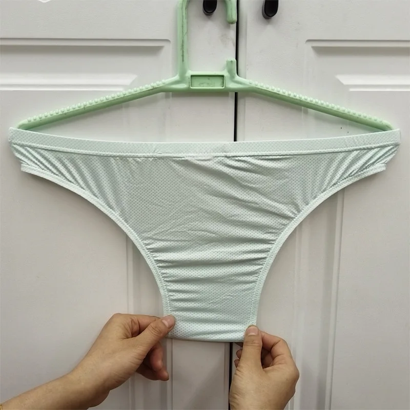 Men Sexy Tanga Mesh Breath Comfort Thin Quick Dry Elastic Sports Panties Gay Mid-rise U Convex Pouch Bikini Cool Feeel Underpant