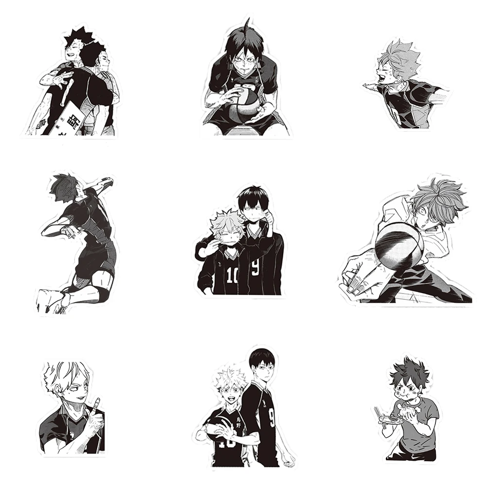 10/30/65pcs Volleyball Anime Haikyuu!! Stickers Black and White Graffiti Sticker Phone Suitcase Guitar Cool Hinata Shoyo Decals