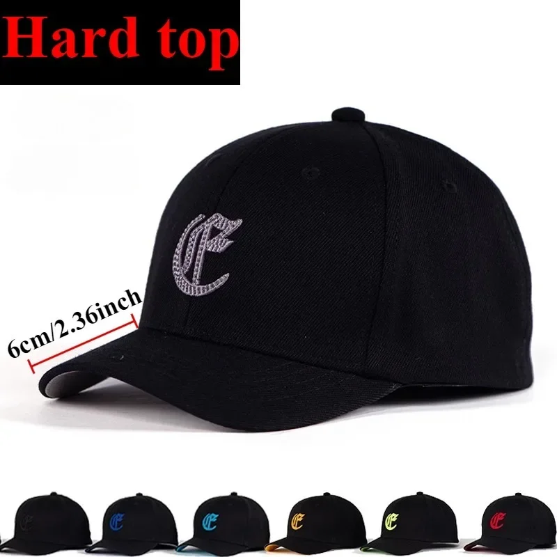 New Short Brim Hard Top Baseball Caps Men Cotton Elastic Tension Rear Seal Snapback Cap Hip Hop Streetwear Sun Hats Dad Hat