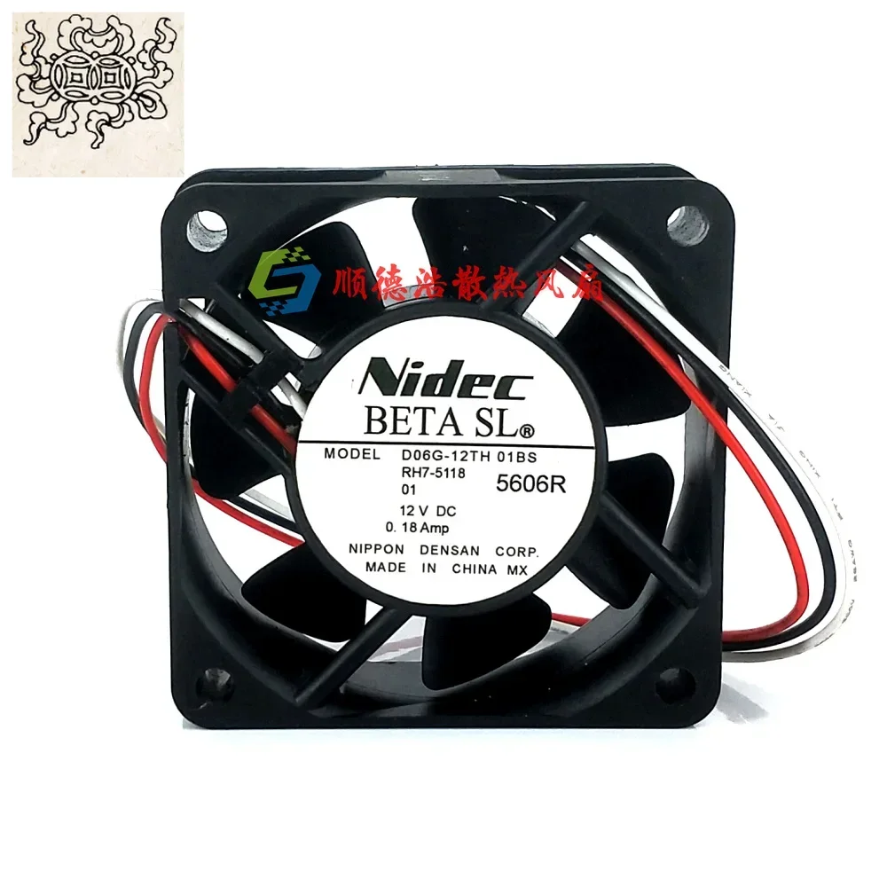 

Ltsf For Nidec D06G-12TH DC 12V 0.18A 60x60x20mm 3-Wire Server Cooling Fan