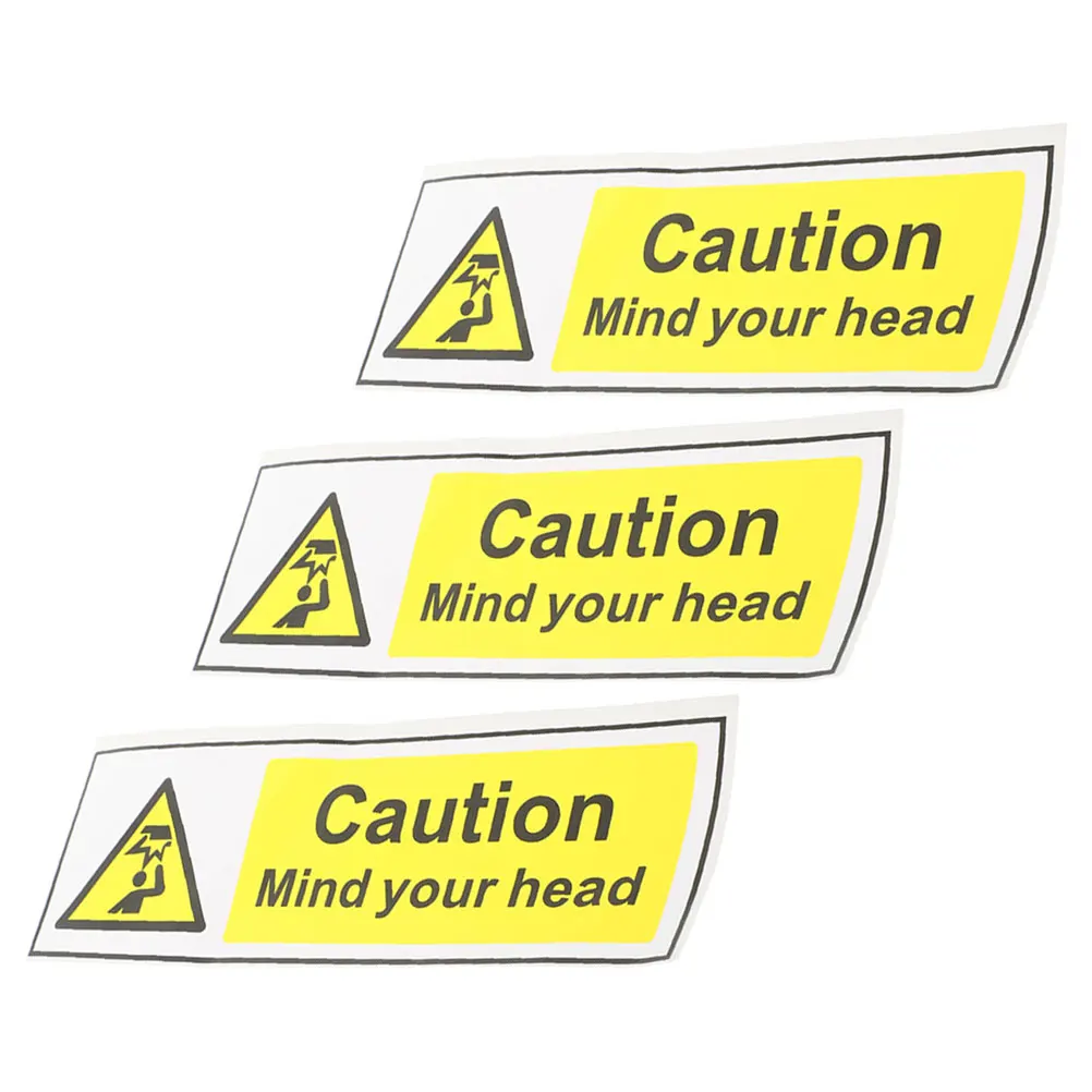 3pcs Low Clearance Signs Self Adhesive Watch Your Head Sticker Decal Warning Label Safety Sign Wall Sticker Lightweight