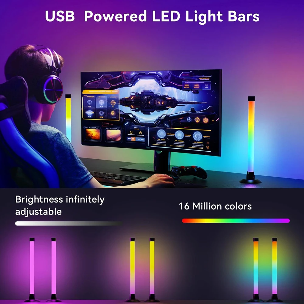 2PCS 5V USB RGBIC LED Lamp Bar - đánh giá và giá Pc Gaming Youtube