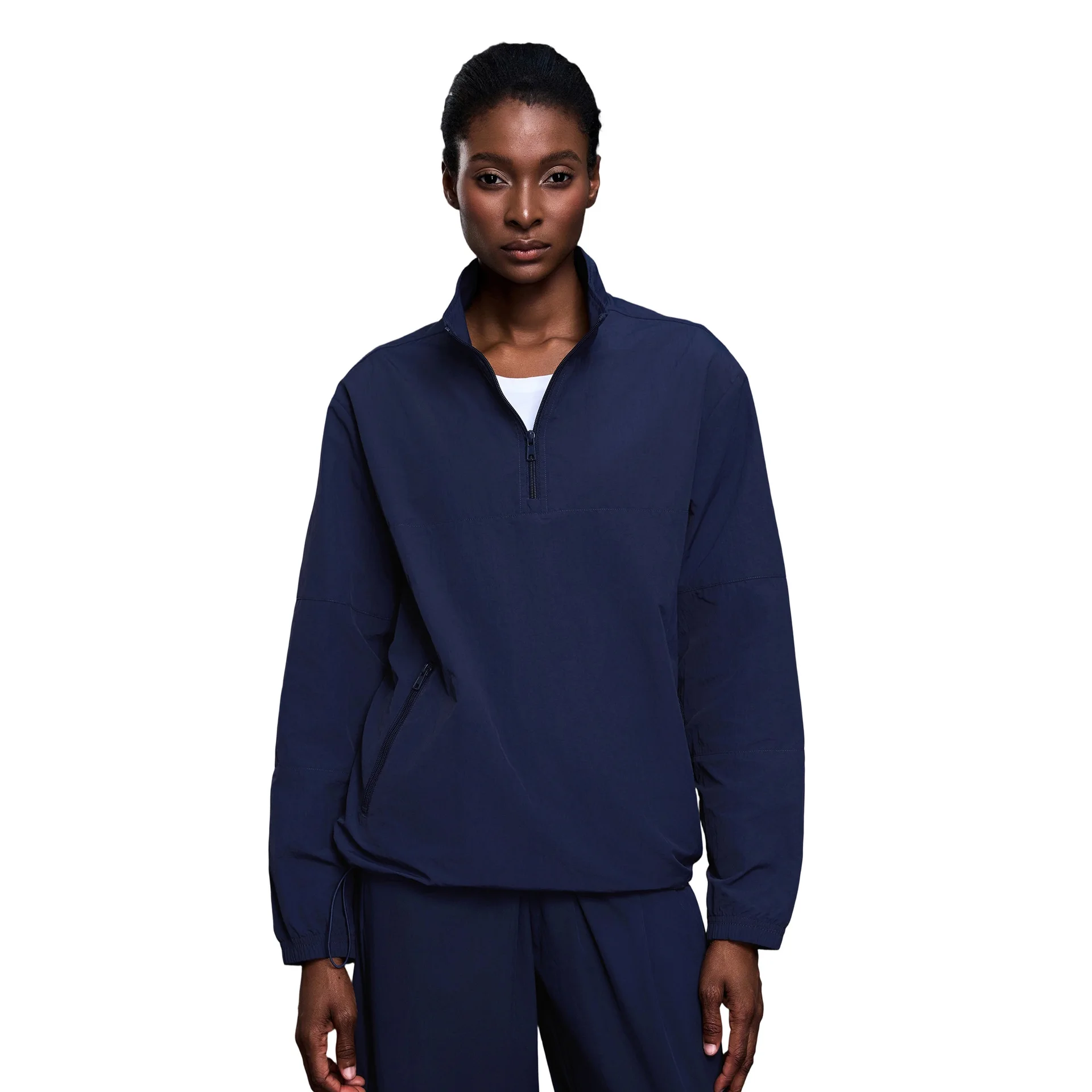 

Женская осенняя ветрозащитная куртка с воротником-стойкой и полумолнией по индивидуальному заказу, спортивный топ с длинными рукавами, водонепроницаемая уличная куртка для фитнеса