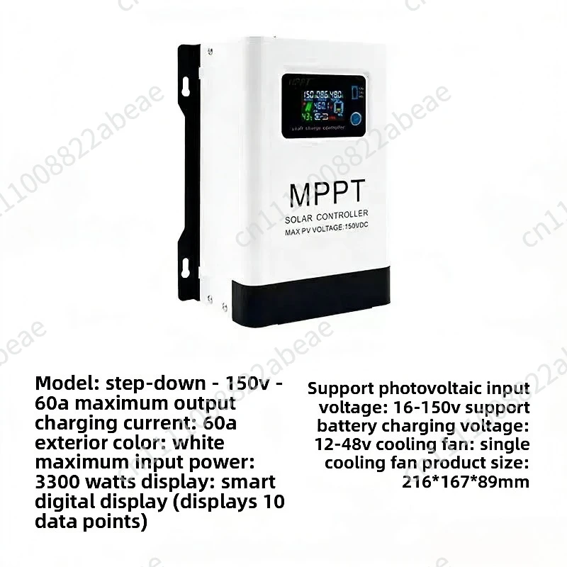 MPPT Solar Charge Controller 16-150V  Auto 100A LCD Touch For Lifepo4 Lithium GELLead Acid Home Solar Pane  Battery 12/24/48V