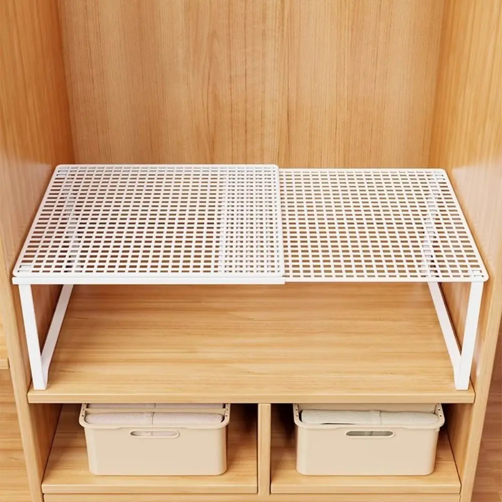 

DIY Metal Closet Shelf Telescopic Adjustable Wardrobe Divider Board Expandable Retractable Wardrobe Organizer Cabinet