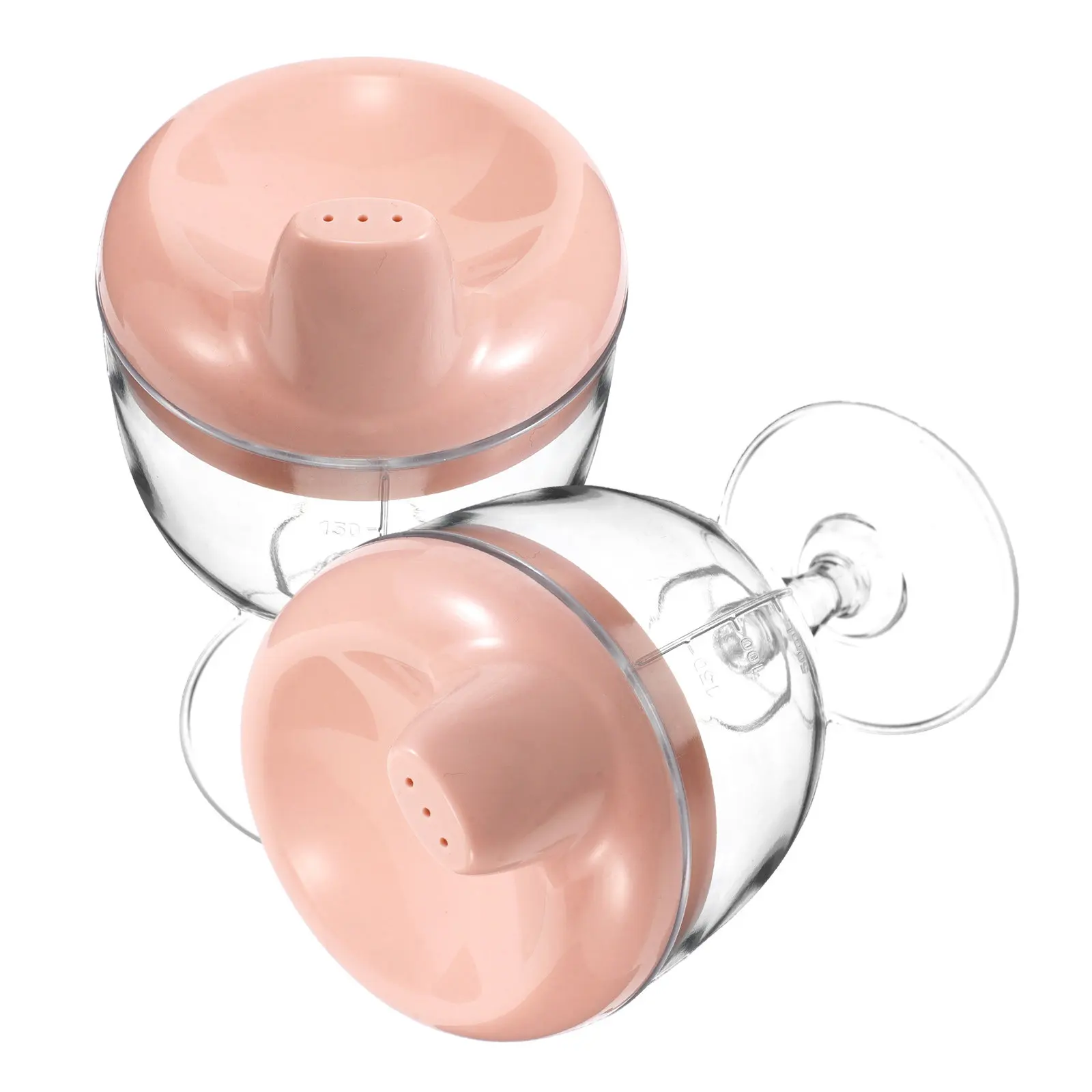 2Pcs Clear Beverage Tumbler for Kids Unbreakable Sippy Cup with Lid Goblet Design Toddlers No Spill Drinking Cup Juice Milk