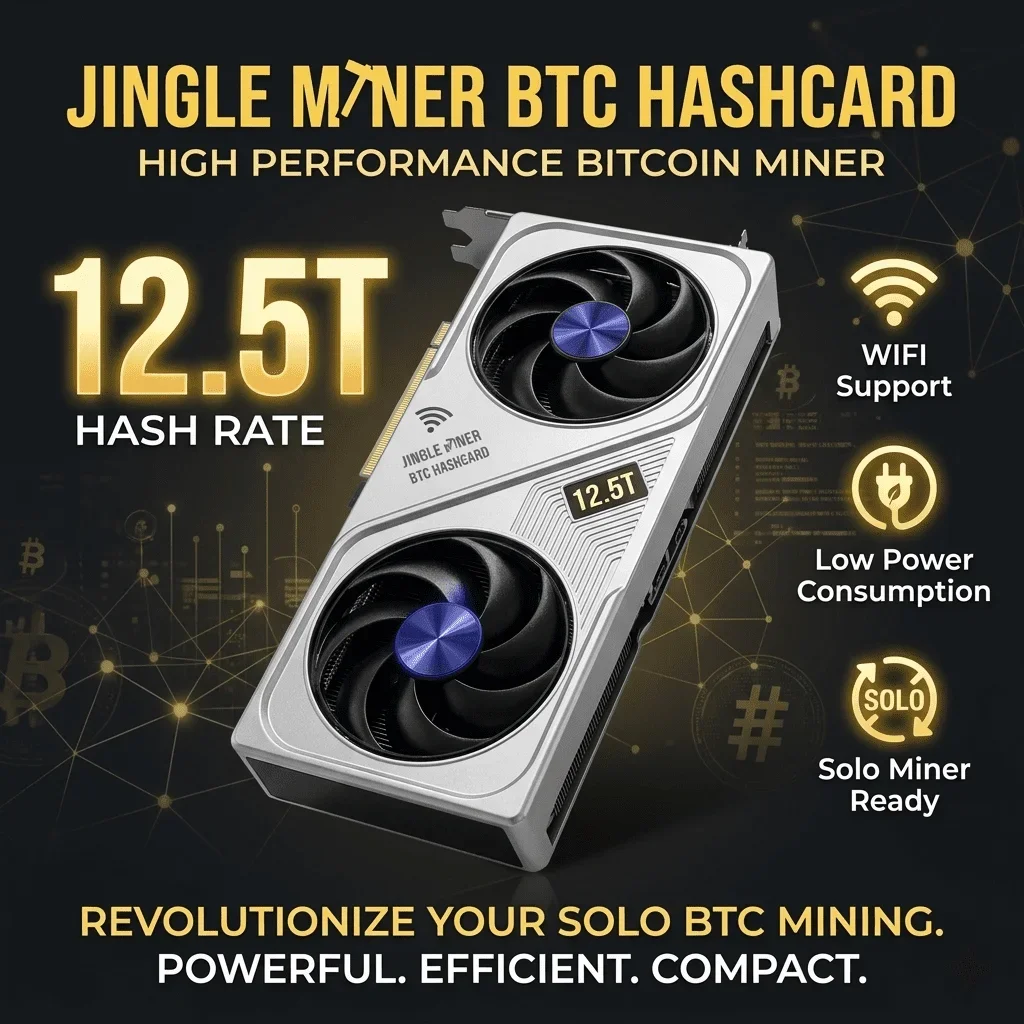 New Jingle Miner BTC Hashcard 12.5Th/s BTC Miner Magic Miner WIFI Home Mining 200W Low Power Quiet SHA-256 Miner Bitcoin Miner