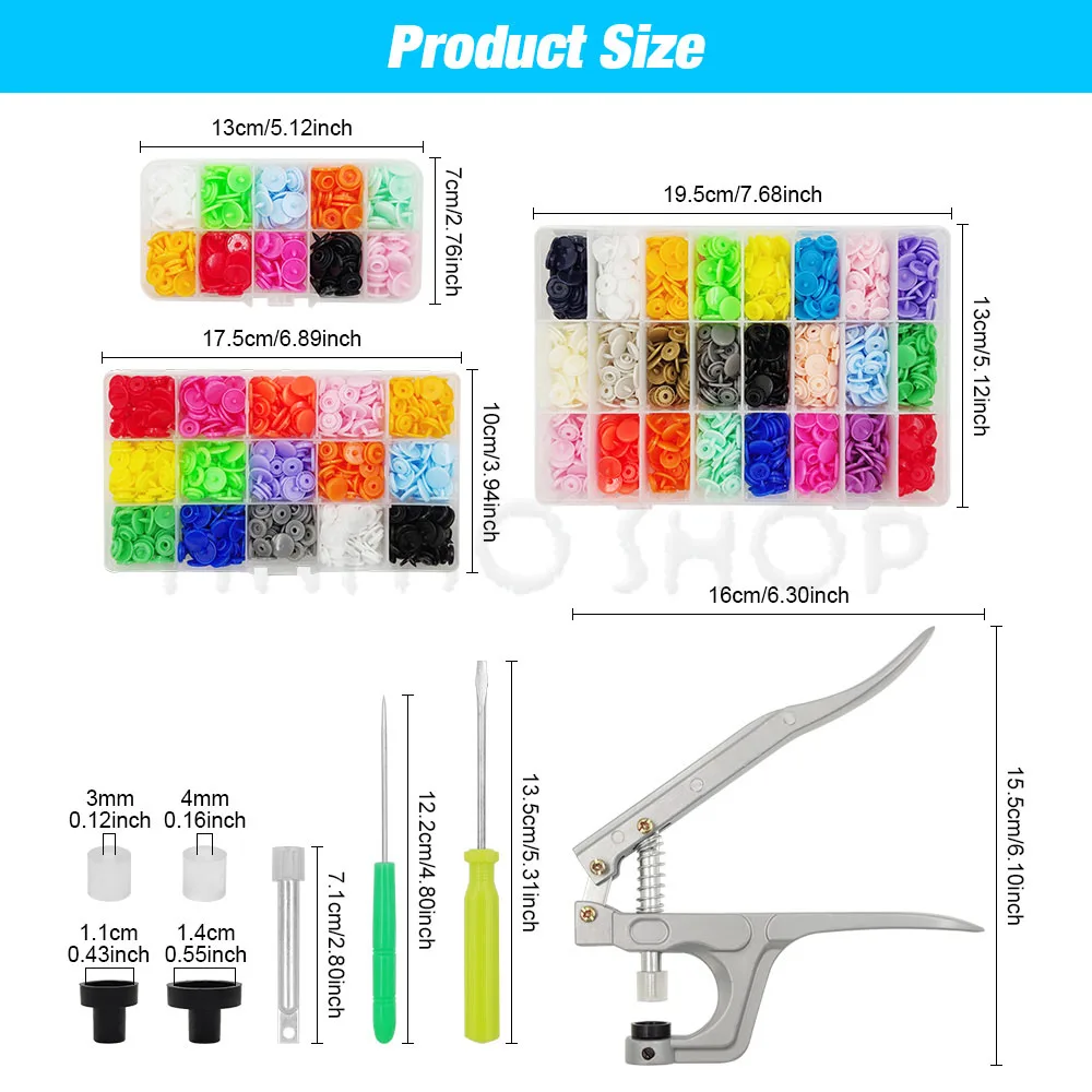 Plastic Snaps Fastener Pliers Kit T5 Resin Button Press Buckle with Installing Machine for DIY Sewing Project Clothing Handbags