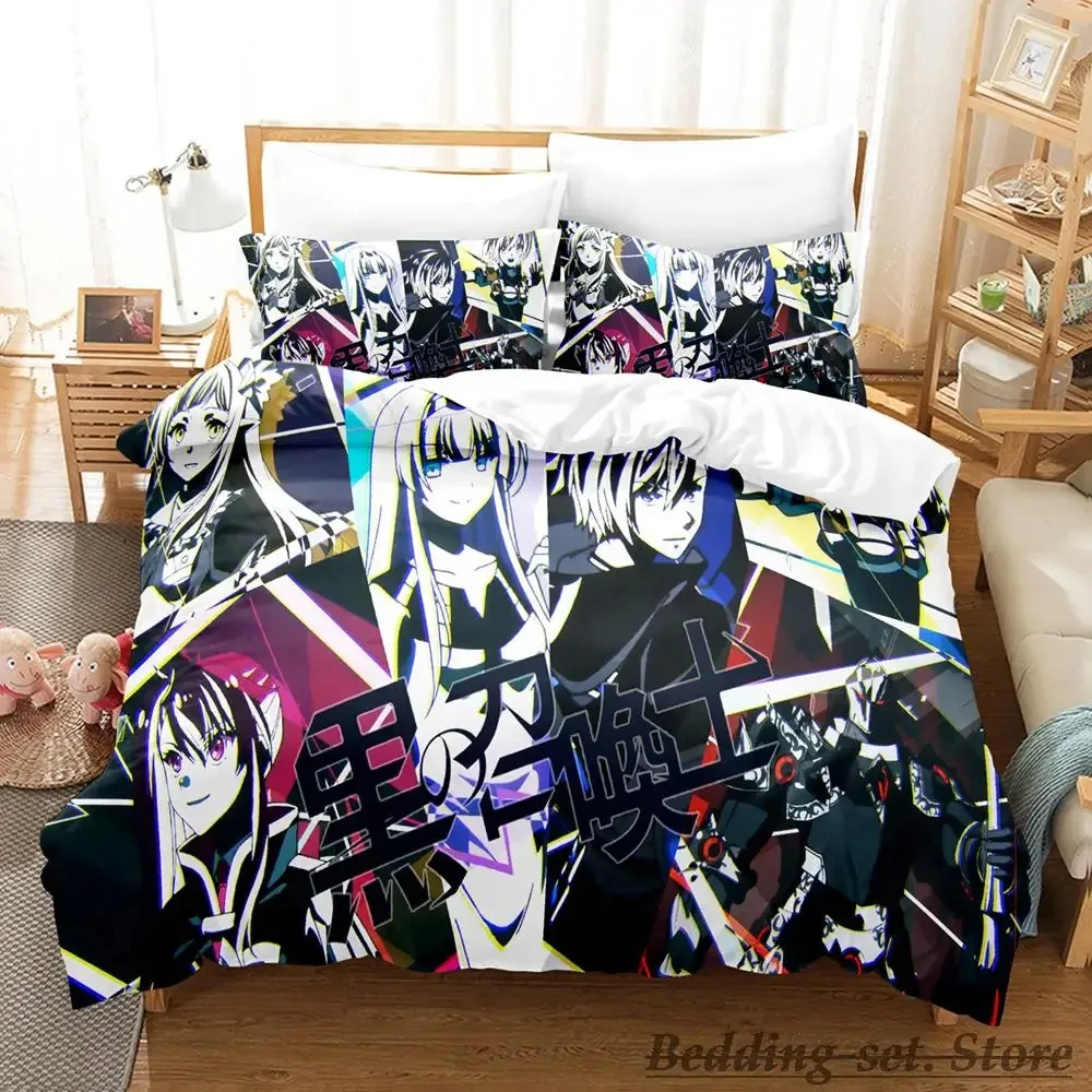 

2023 New Black Summoner Bedding Set Single Twin Full Queen King Size Bed Set Adult Kid Bedroom Duvetcover Sets Anime