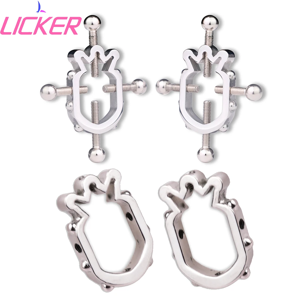 

LICKER 1 Pair Metal Breast Clamps Nipples Clips With Small Bells Chain Bondage Sex Toy For Women Couples Flirting Adult Products