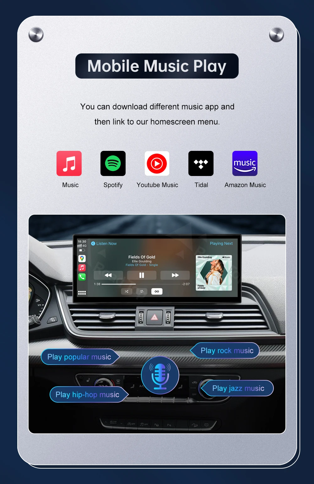 12,3 Zoll Multimedia-Display-Touchscreen für Audi Q5 MIB 2018-2019 Airplay Miracast Funktion Wireless Carplay Android Auto – Detail 11