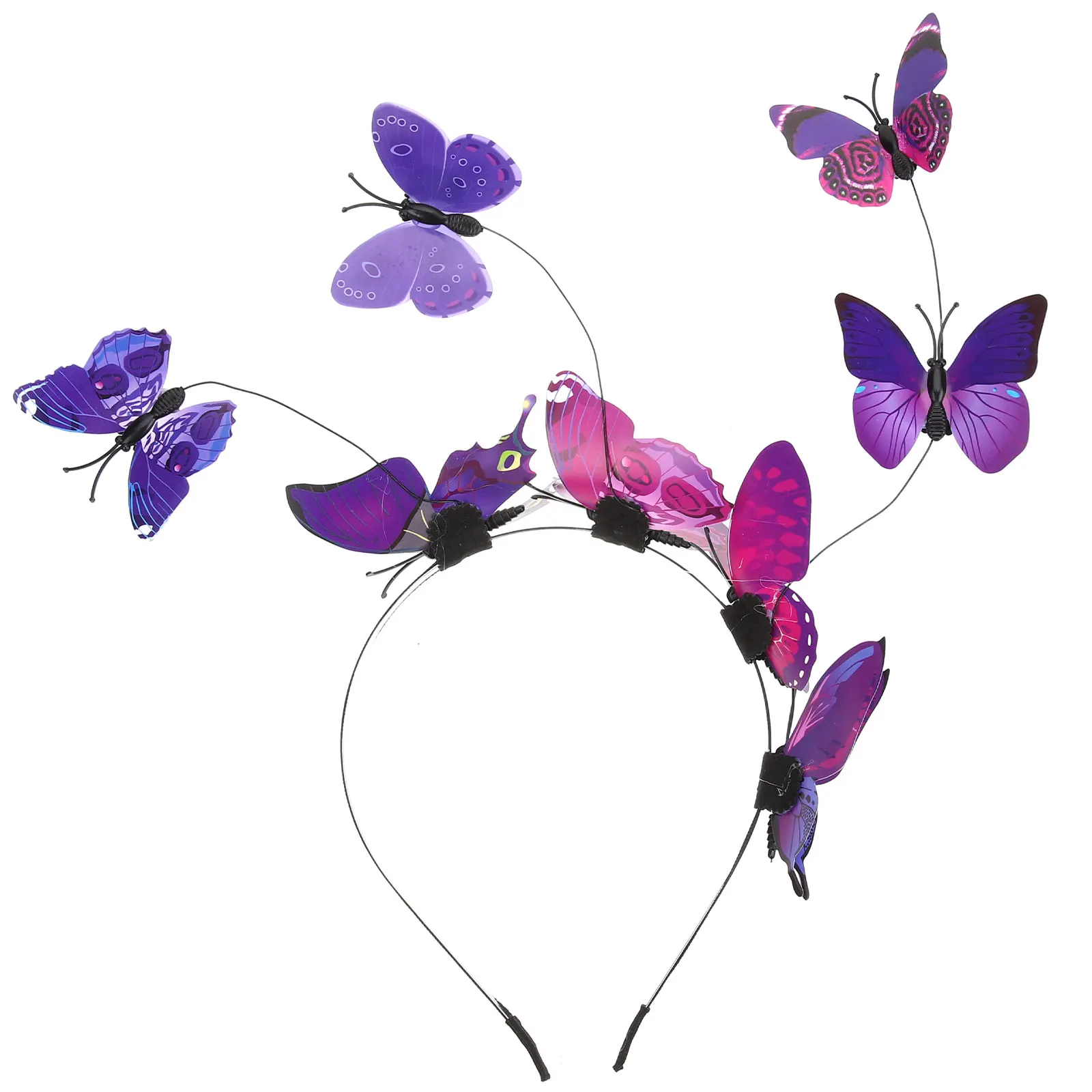 

Butterfly Headband Purple Hair Accessory for Women Party Ceremonies Wedding Banquet Photo Prop Holiday Durable Use Elegant Charm