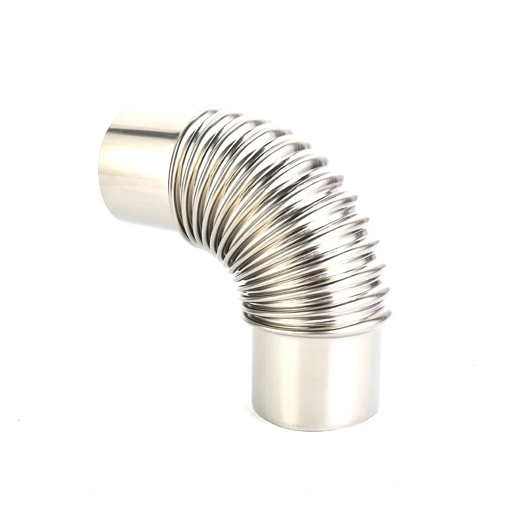 90 Degree Elbow Pipe 60mm Exhaust Liner Bend 90° Multi Flue Stainless Steel Stove Pipe Water Heater High Quality