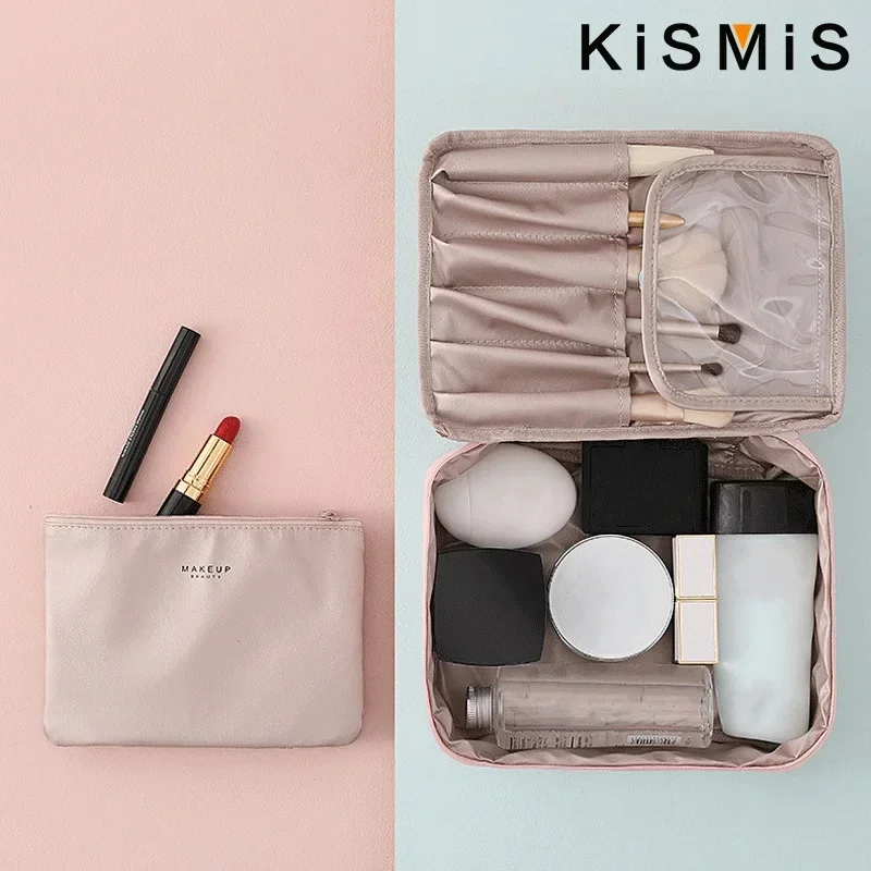 Borsa per trucco portatile impermeabile Borsa per cosmetici di grande capacità Custodia da viaggio per uso quotidiano