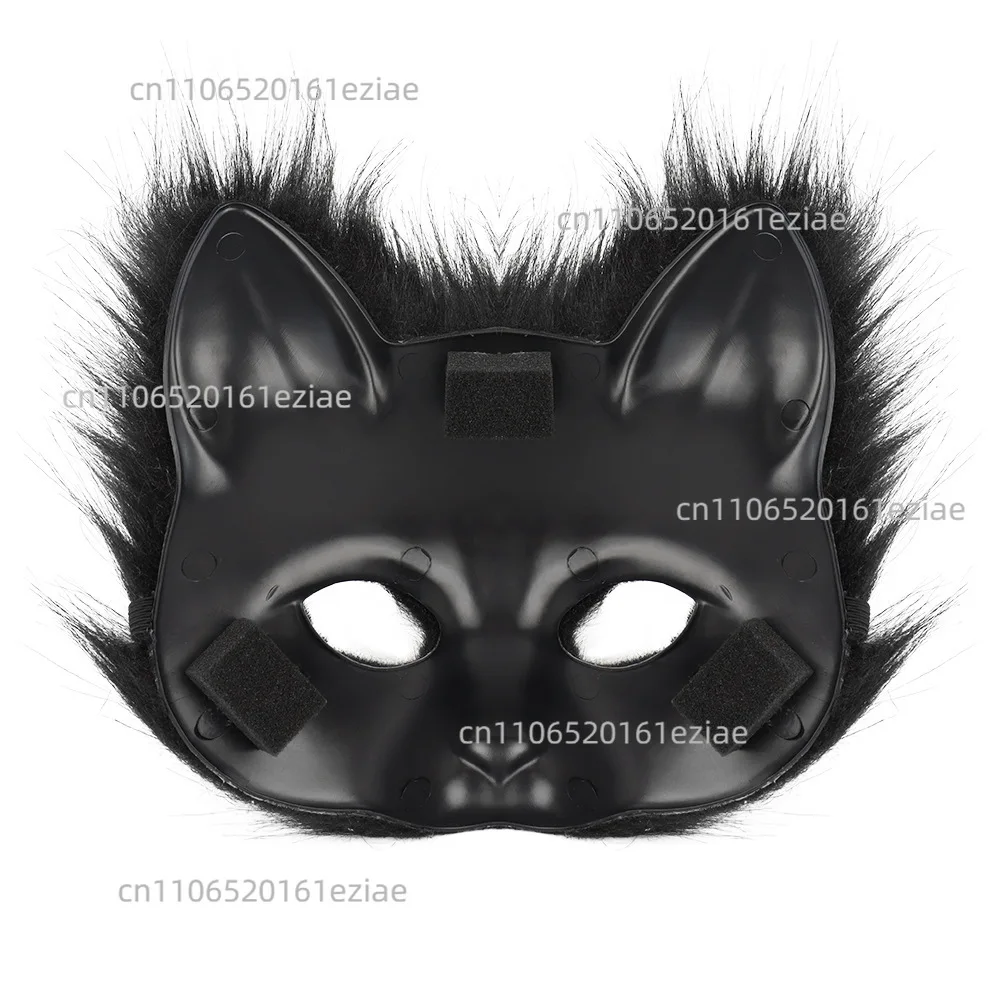 Suitable for Halloween suit simulation fox mask gloves plush fox tail handmade beast tail cos props accessories