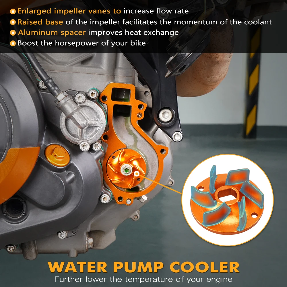 ل KTM 690 SMC/R 690 إندورو/R 08-23 ارتفاع تدفق مضخة المياه برودة المكره مجموعات ربط السيراميك الارضي ل Husqvarna 701 إندورو 701 Supermoto 16-23 #2