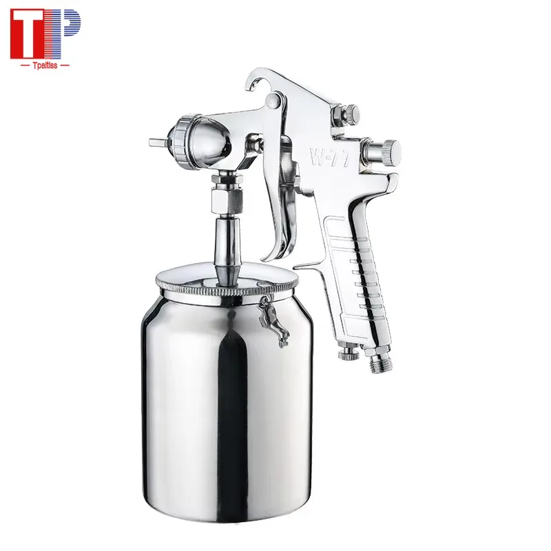 Tpaitlss W-77S HVLP Spray Gun Suction Feed 2.0/2.5/3mm Nozzle 1000cc Paint Cup Wall Painting Air Spray Paint Gun