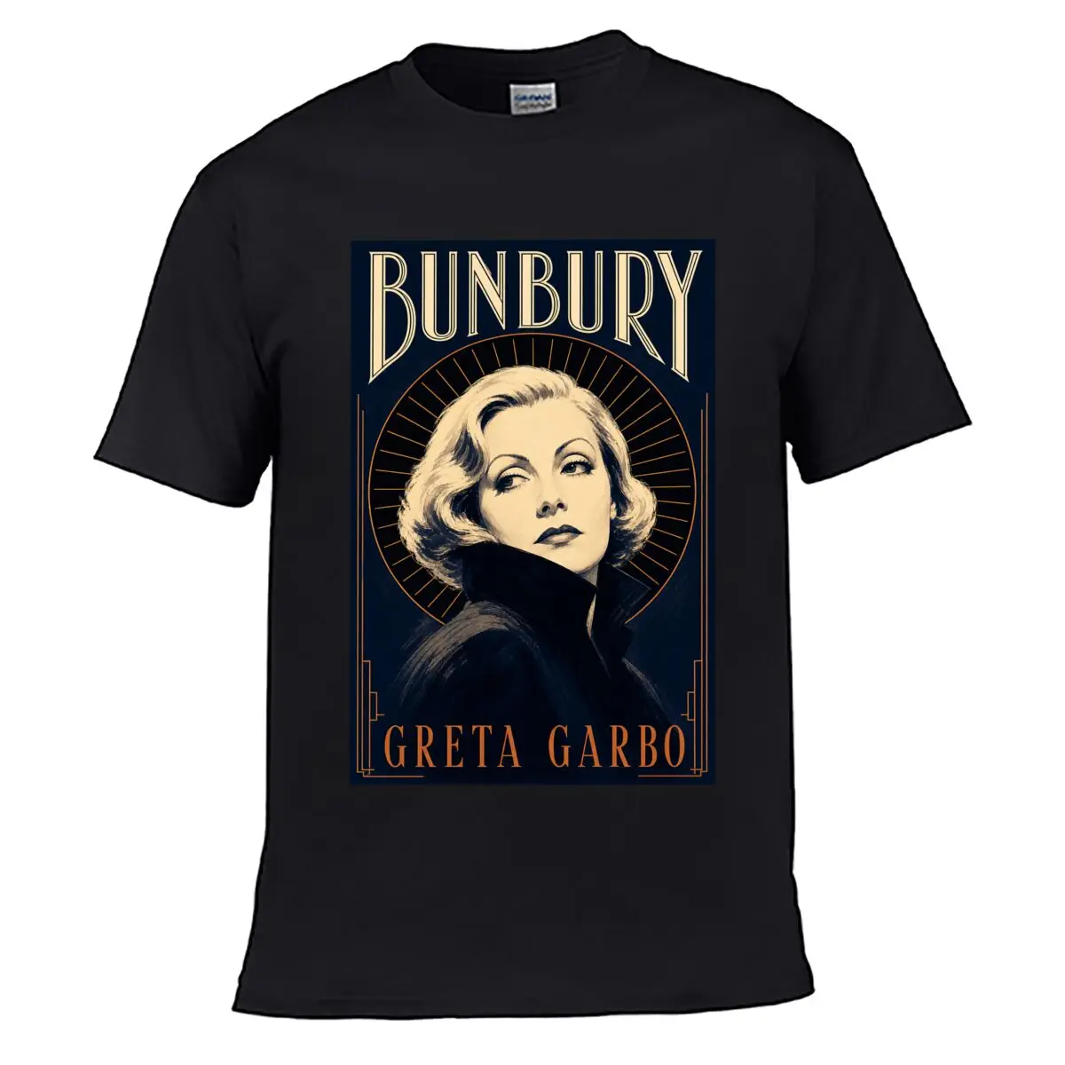 Camiseta holgada y desgastada de verano para hombre Bunbury Greta Garbo Art Deco Portrai