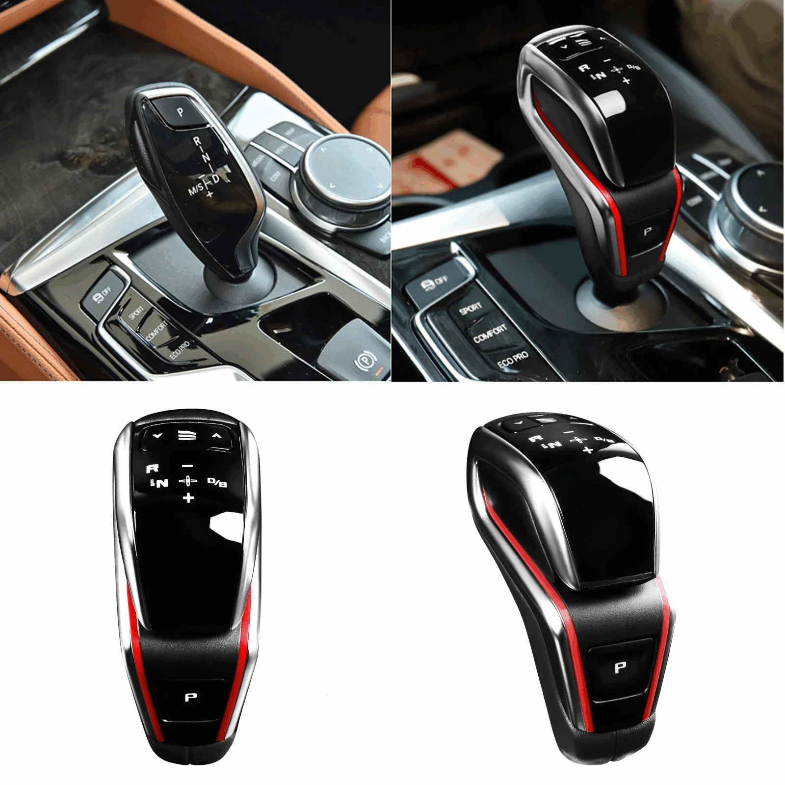 Car Gear Shift Knob Panel Trim Fit For BMW 5 6 7 Series X3 G08 G01 X4 G02