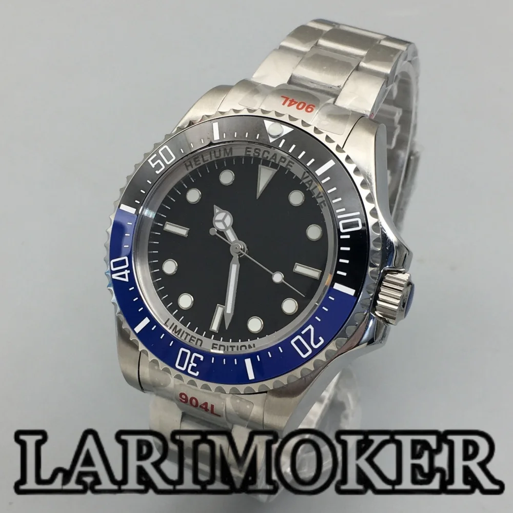 LARIMOKER 43MM Orologio meccanico da uomo NH35 Miyota 8215 PT5000 Vetro zaffiro luminoso Quadrante nero Lunetta in ceramica Orologio impermeabile