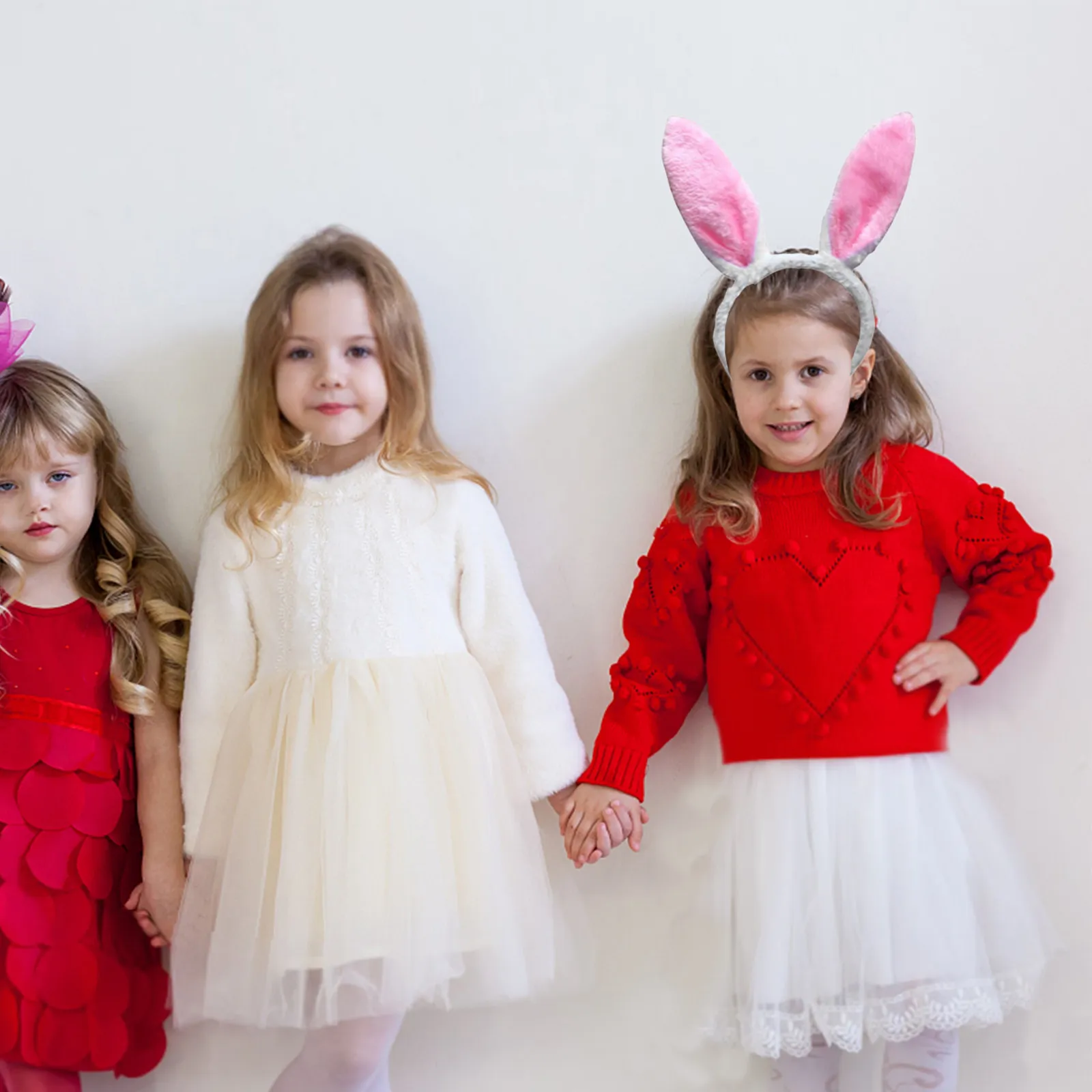 

Набор из 3 предметов: повязка на голову с ушками кролика, хвост и галстук-бабочка для косплея, костюмированных вечеринок, Рождества, Хэллоуина