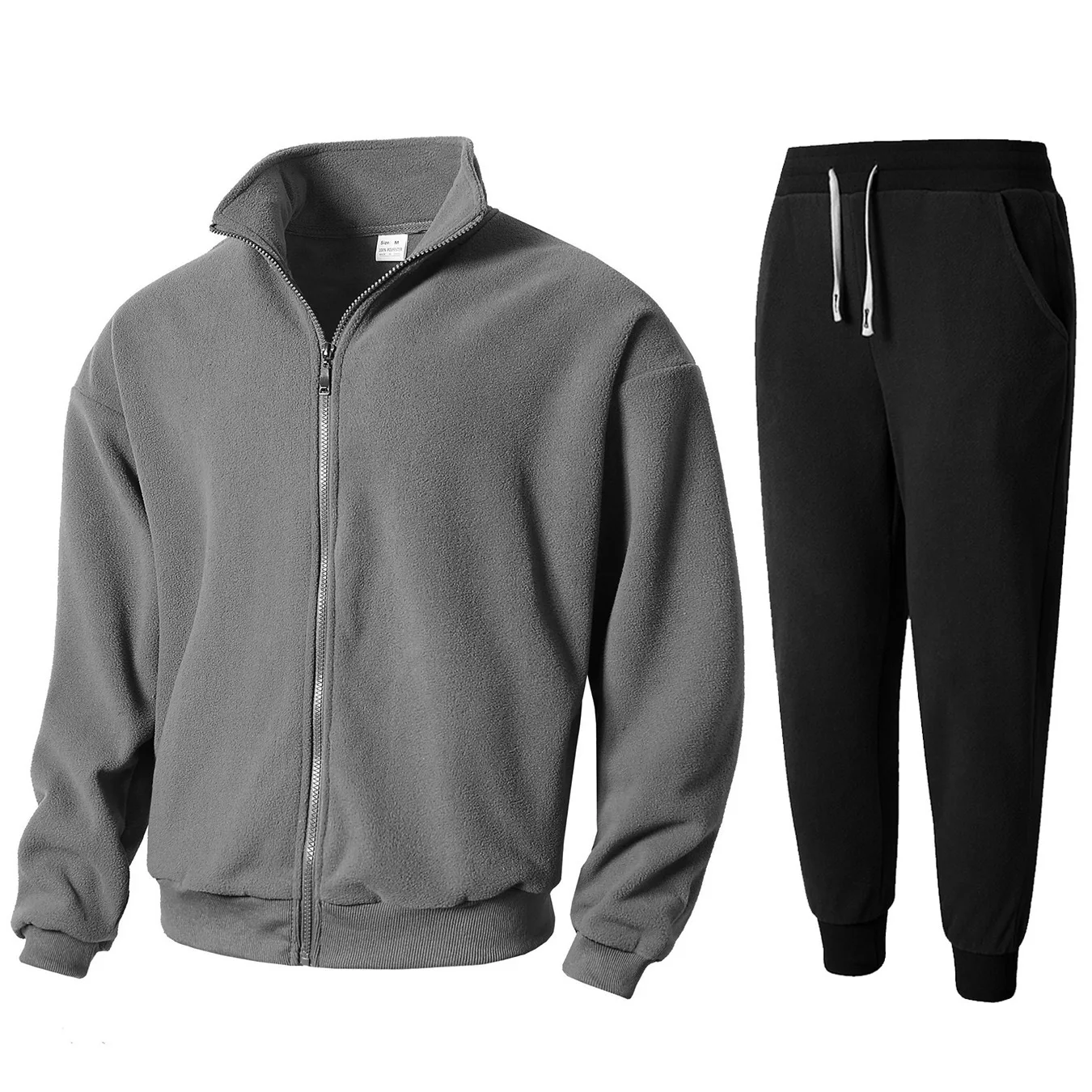 

European and American Style Autumn/winter New Casual Zipper Slim-fit Round Neck Long-sleeved Stand Collar Cardigan Jacket Set