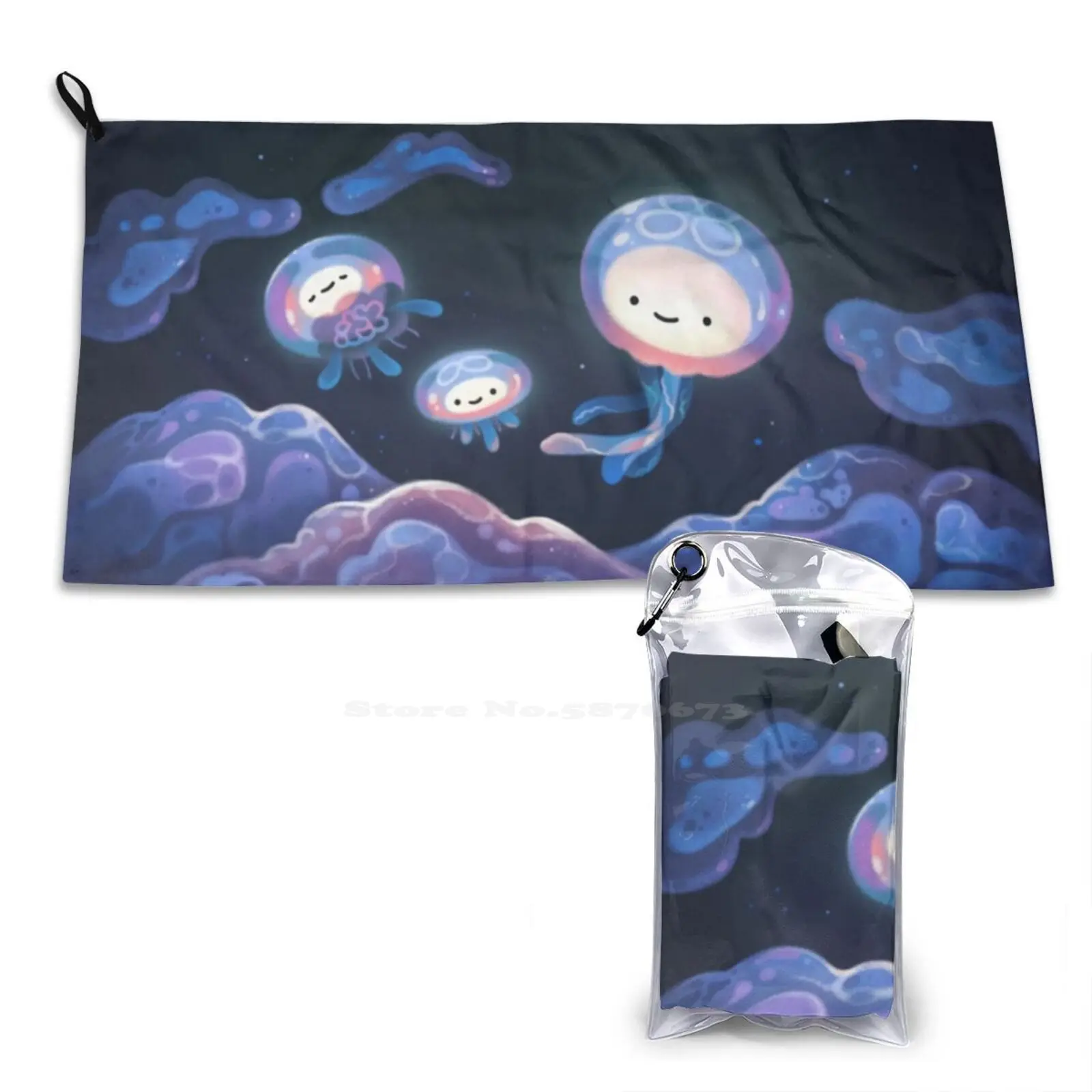 Мягкое быстросохнущее пляжное полотенце Full Moons, осень-лето, пикаоле, морская жизнь, небо, мечтательная фантазия, милое кавайное милое романтичное