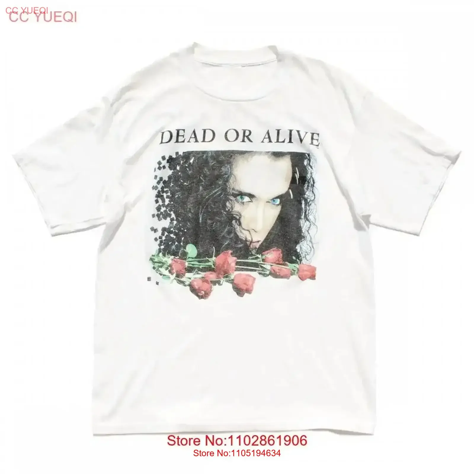 Dead or Alive For Friends T-shirt blanc en coton toutes tailles vintage lavé vêtements de créateur décontractés respirant étiré vintage