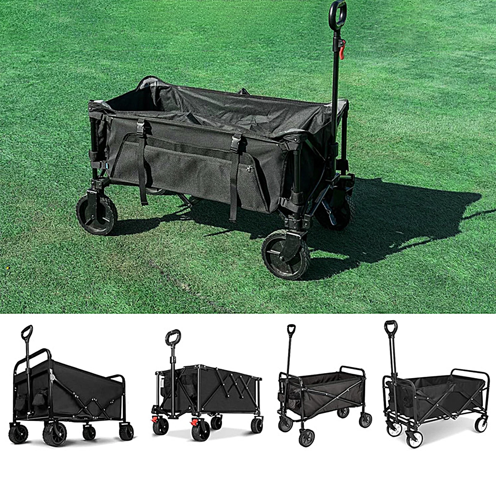 Oxford Stall Cart Side Organizer Camping Storage กระเป๋าเดินทาง Oxford ผ้า Garden Cart กระเป๋าด้านข้างสําหรับตั้งแคมป์กลางแจ้ง