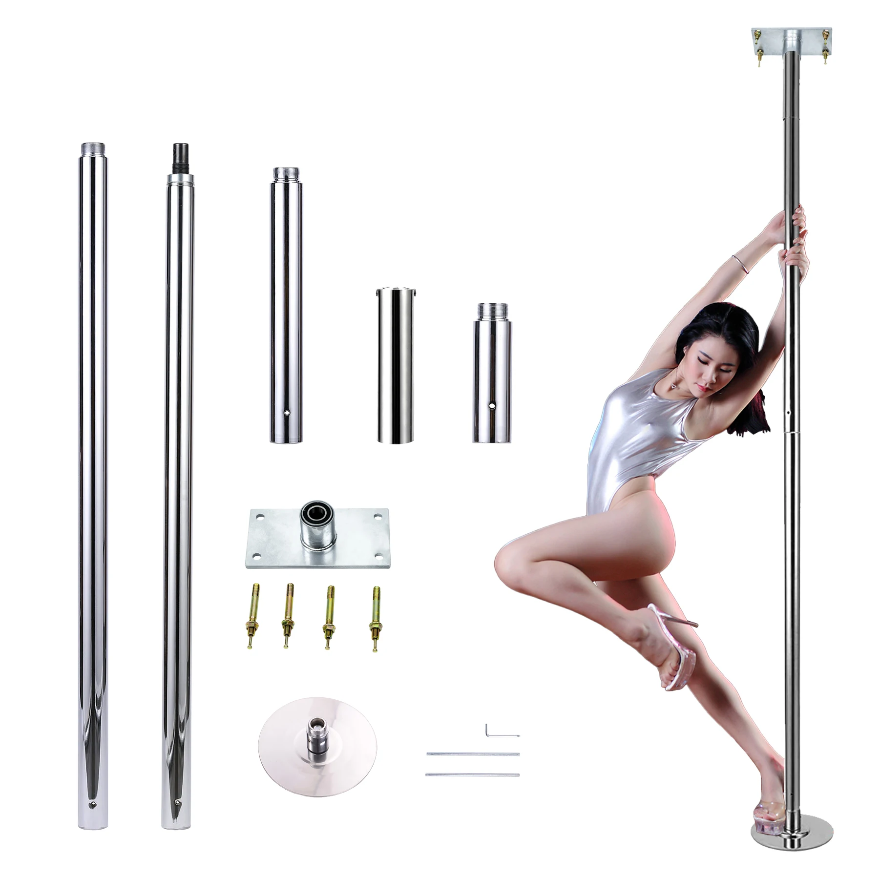 Supper Stable Firm Safest Spinning Dancing Pole Top Drilling Fixed to Ceiling Height Adjustable Pole Dance for Club School Gym