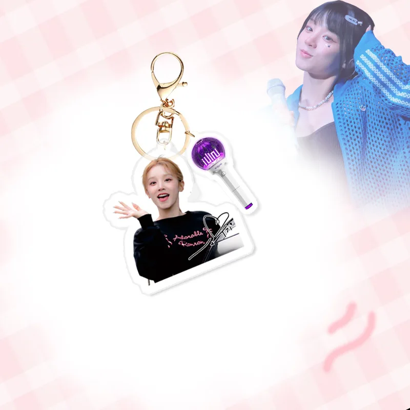 Acrílico Lightstick Keychain com Selfie Foto, Pingente, Acessório Gidle, Chaveiro, Chaveiro, MIYEON, MINNIE, SOYEON, YUQI, SHUHUA, 2 pcs