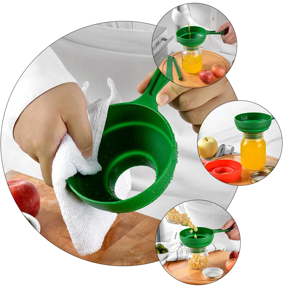 

2pcs Silicone Collapsible Oil-Resistant Soft Odorless Foldable Liquid Transfer Tool For Kitchen Family Use Collapsible Silicone