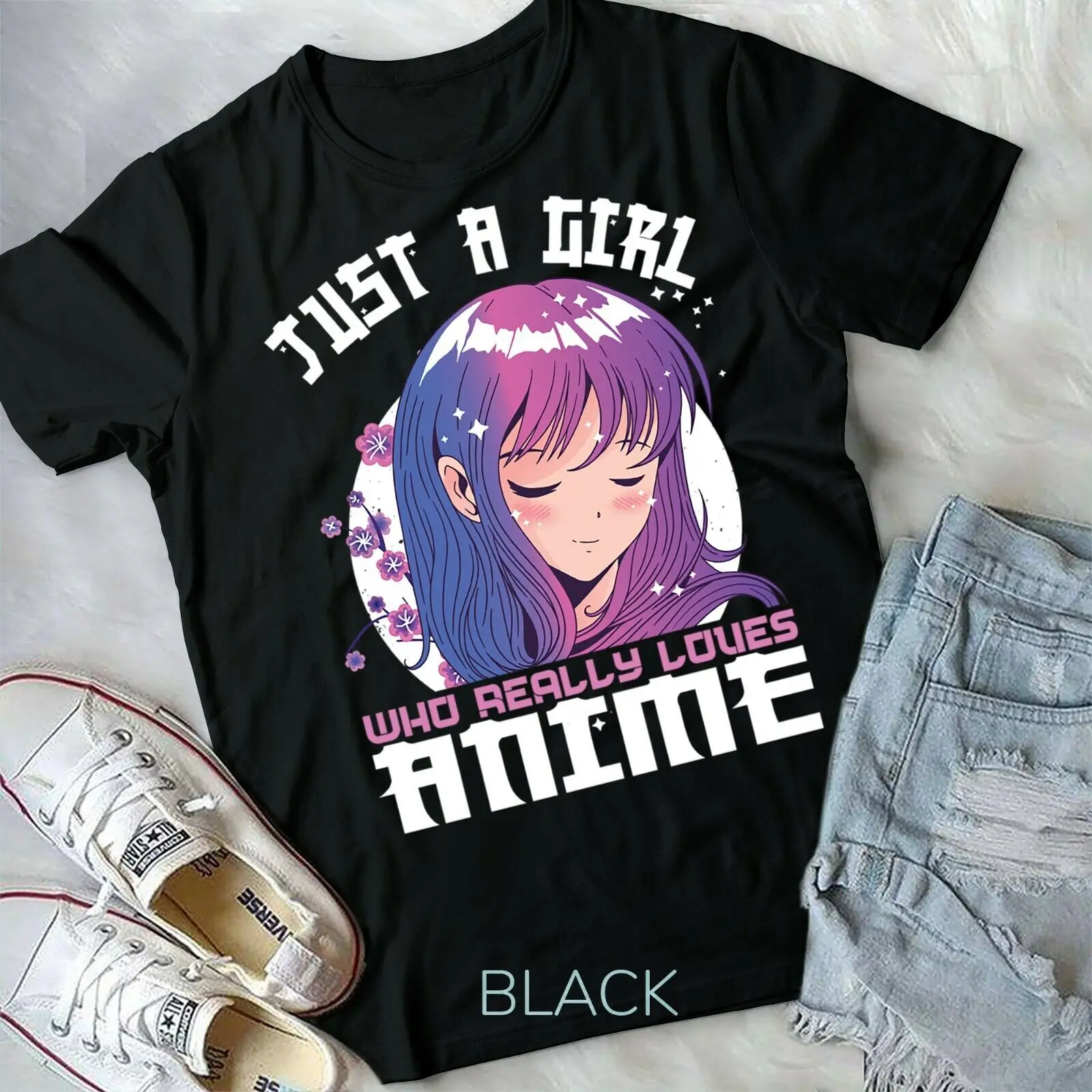 Anime Gifts for Teen Girls Just A Girl Who Loves Anime Unisex Form T-shirt