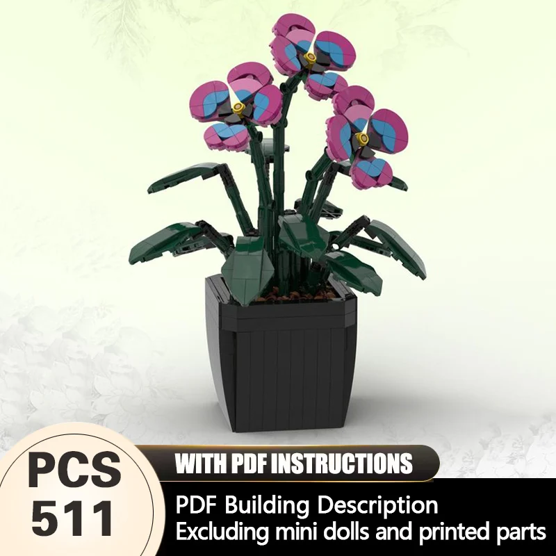 

Creators Plant Series Model MOC Building Bricks Garden Pansies Modular Technology Gifts Holiday Assemble Children Toys Suit