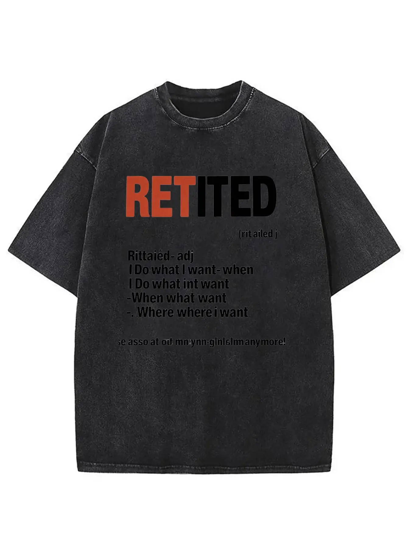 Retited Men's Street Style Printed T-Shirt - Avant-Garde Short-Sleeved Crew Neck Shirt, Loose Casual Fit Suitable for Everyday Wear in Autumn, Machine Washable Urban Fashion Top