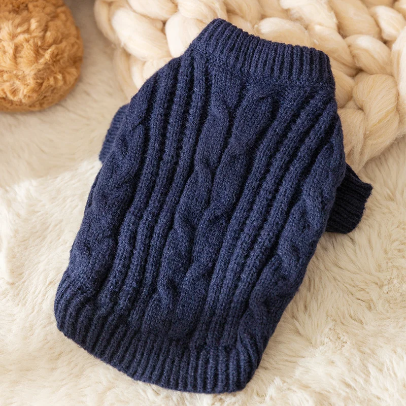 Dog Clothes for Small Dogs Warm Pet Dog Knit Sweater Cute Solid Puppy Turtleneck Winter Soft Cat Sweaters Chihuahua Pet Clothes