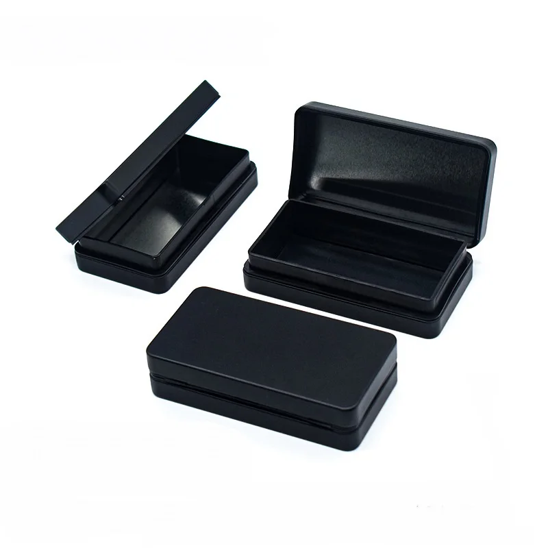 1PC Matte Black Flip Lid Cigarette Storage Tinplate Box Small Rectangular Chess Card Packaging Box Small Metal Tools Container