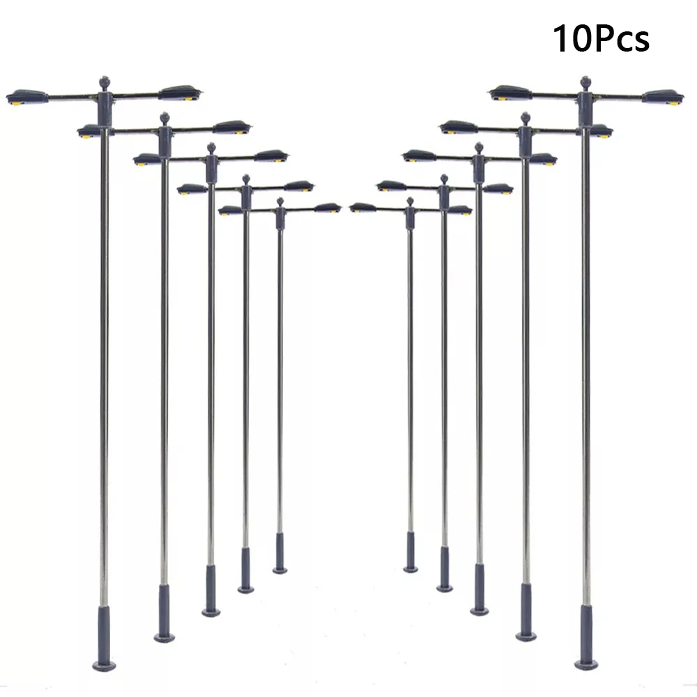 

10 шт. модель уличных фонарей масштаб 1:87/100/150 8/11/14 см светодиодный фонарный столб железнодорожный поезд макет садовая сцена уличный фонарь хобби DIY игрушка