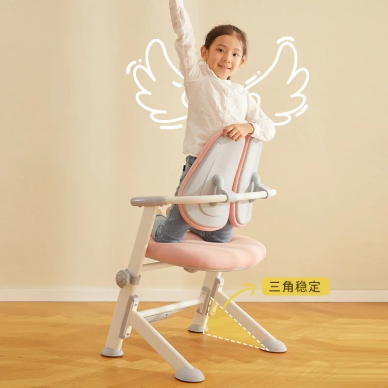 Children's learning chair can be raised and lowered to adjust the writing chair, primary school student backrest, home chair, de