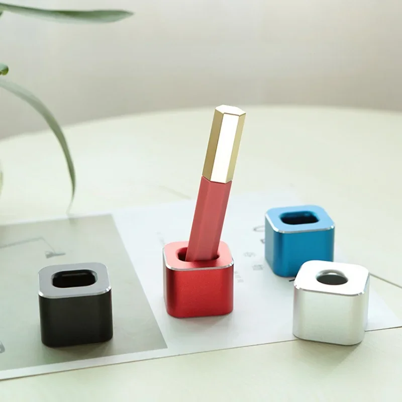 1 pc Single Pen Stand Creative Aluminium Alloy Mini Desktop Pencil Holder Base for Office School