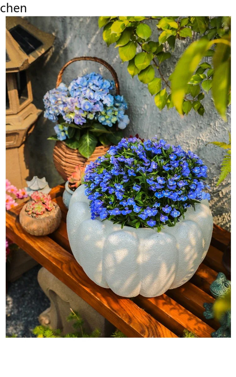 DSA outdoor garden flower pot, courtyard landscape balcony landscaping decoration, hydroponic plant imitation stone ornament