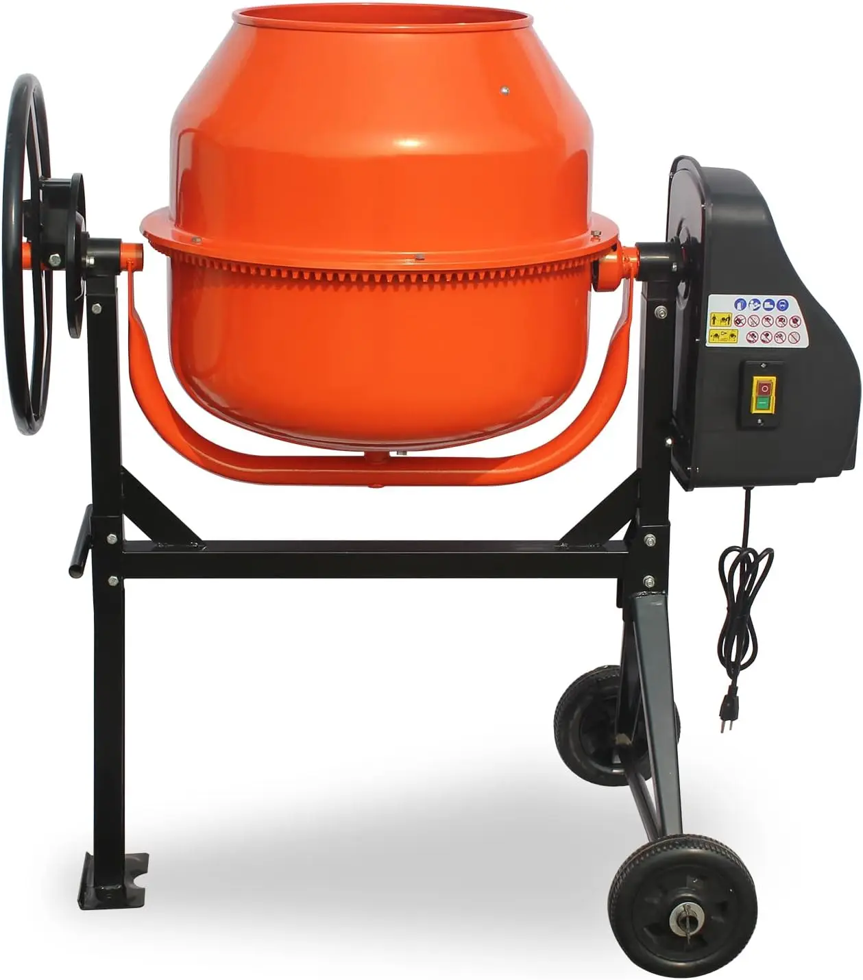 Concrete Mixer, Electric Cement Mixer Machine for Stucco with Wheel and Stand