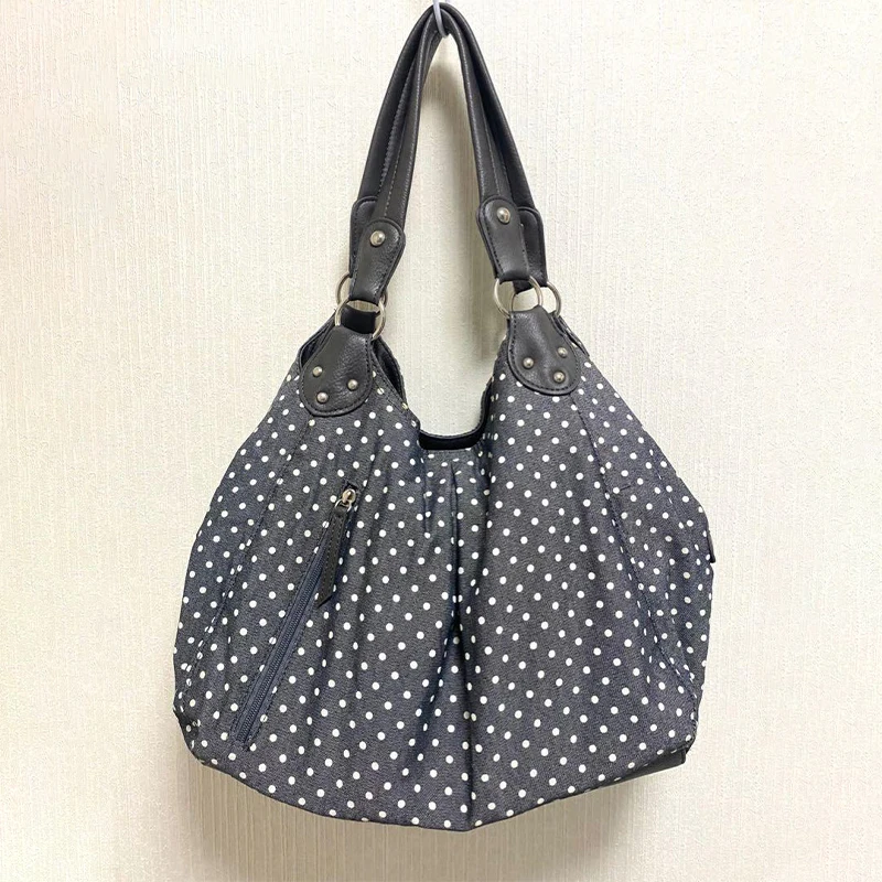 Modieuze Vintage Messenger Bags Nieuwe Polka Dot Handtas Koreaanse stijl Grote capaciteit Tassen Veelzijdige Comfortabele Casual Tassen