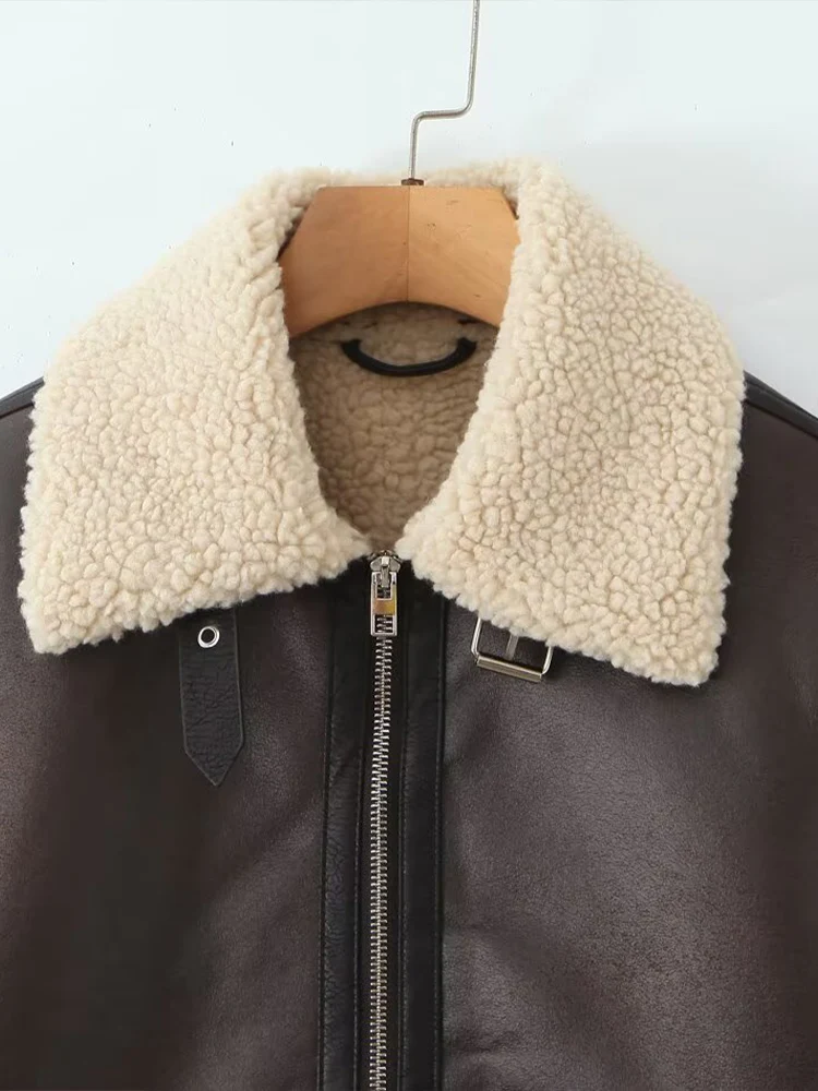 Women's clothing fashionable plush thick warm loose faux fur coat European and American style 2025 winter new