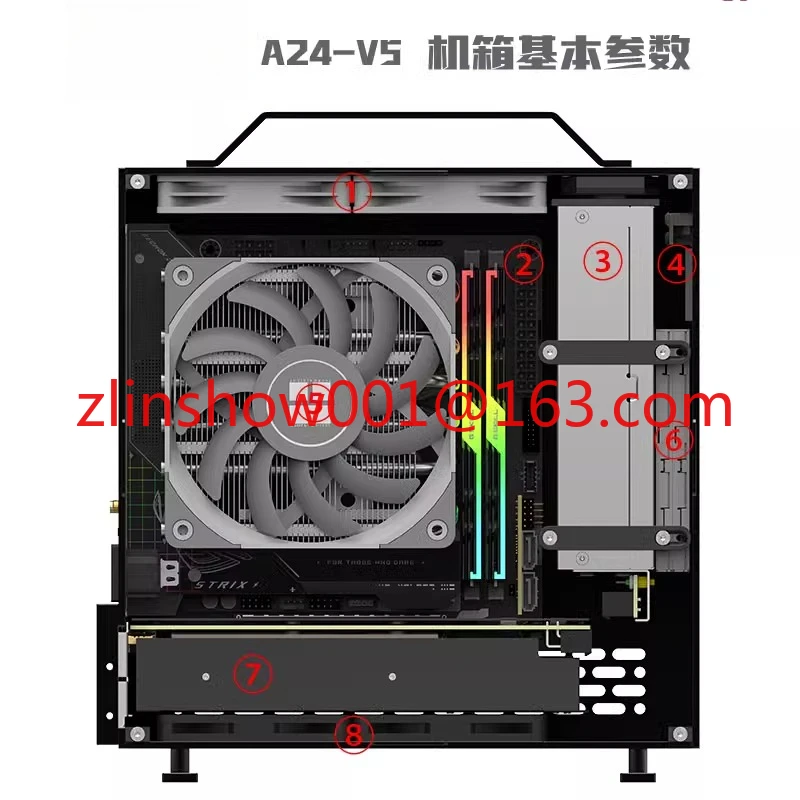 Lzmod mini A24-V5 2.0 itxケース Lzmod mini A24-V5 2.0 dual-slot single display 1u power supply itx