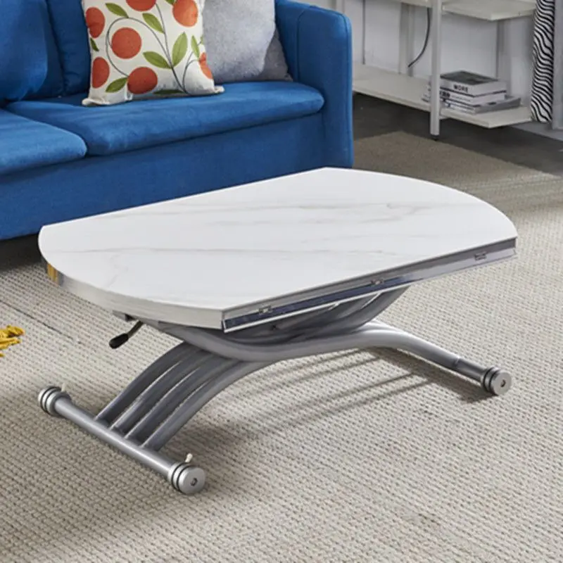 Multi-functional table, dual-purpose folding mobile rock slab, simple small apartment, telescopic solid wood lifting