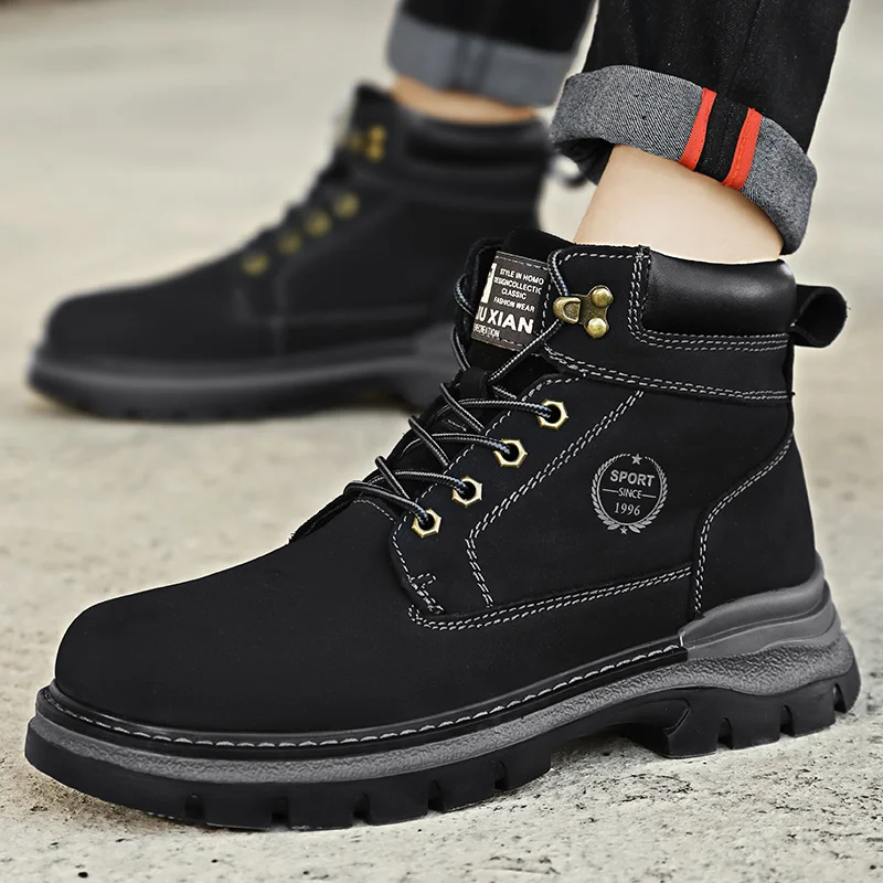 New Men's Shoes: Chelsea Boots for Men, One-Click Slip-On Fashion Boots, Large-Size Reversible Leather Short Boots, Men's Genuin