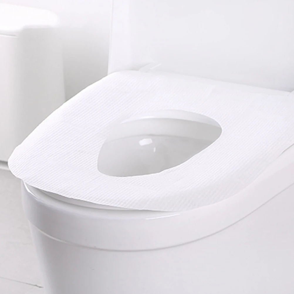 

30pcs Disposable Toilet Seat Covers Travel Cushion Wood Pulp PE Membrane Waterproof Lightweight Restroom Hotel Station